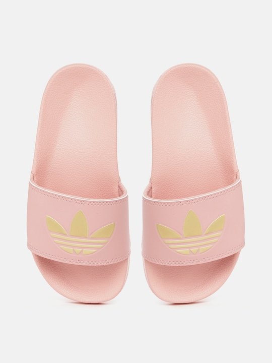 ADIDAS Originals Women Pink &amp; Gold-Toned Brand Logo Printed Sliders - View 3