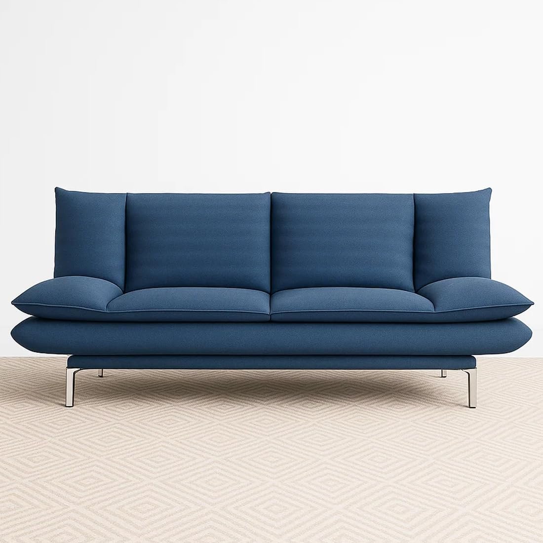 CASASTYLE Brio Fabric 3 Seater Sofa Cum Bed Set (Sky Blue)